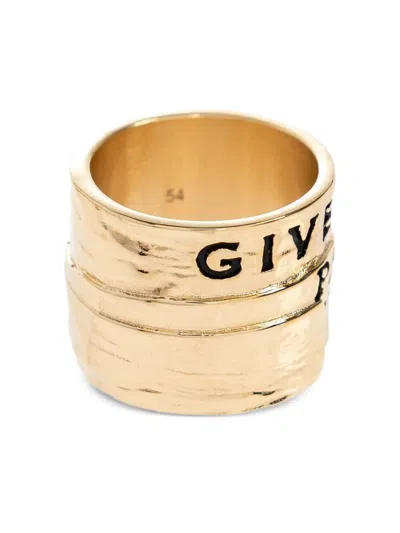 Givenchy Tape Ring In Metal And Enamel Accessories In Gold