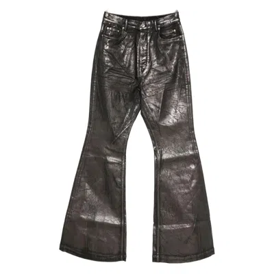Rick Owens Drkshdw Crackled-effect Flared Jeans In Black