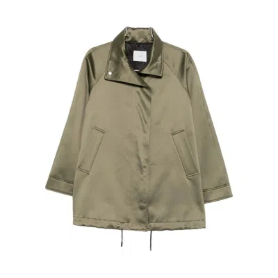 Covert Drawstring-hem Jacket In Green