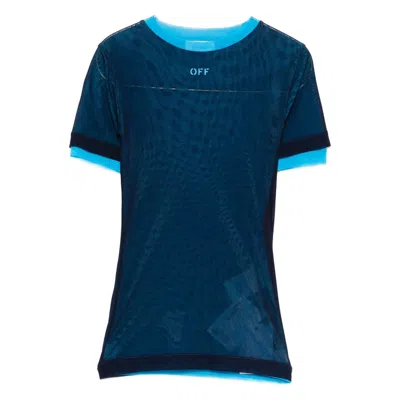 Off-white Mesh Top In Blue