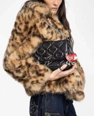 Zadig & Voltaire Rock Ii Quilted Chain Crossbody Bag In Black
