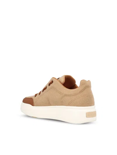 Max Mara Water-repellent Cashmere Sneakers In Brown