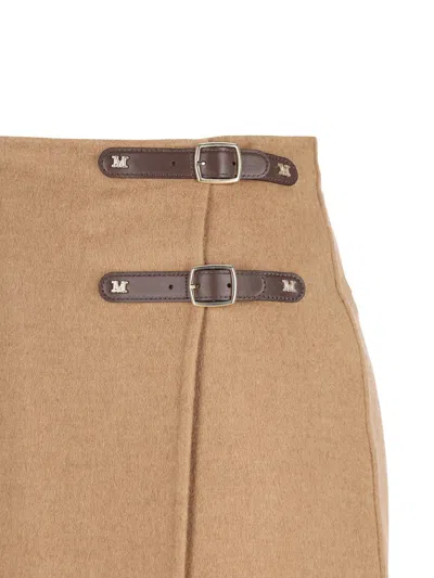 Max Mara Curzio Wool Pencil Skirt In Brown