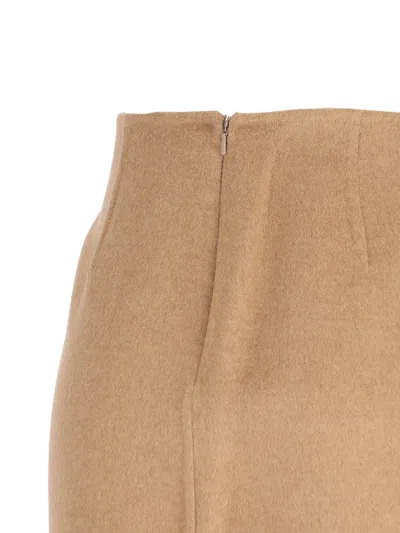 Max Mara Curzio Wool Pencil Skirt In Brown