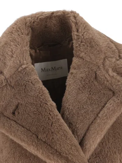 Max Mara Long Double-breasted Wool And Alpaca Vest In Brown