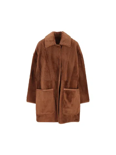 Max Mara Coats In Brown
