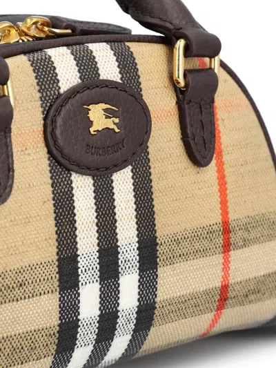 Burberry Check Coated Canvas Shoulder Bag In Sand