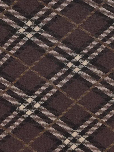 Burberry Checkered Knee-length Skirt Elastic Waist In Brown