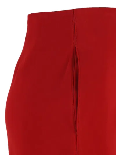 Saint Laurent Straight-hem Pencil Skirt In Red
