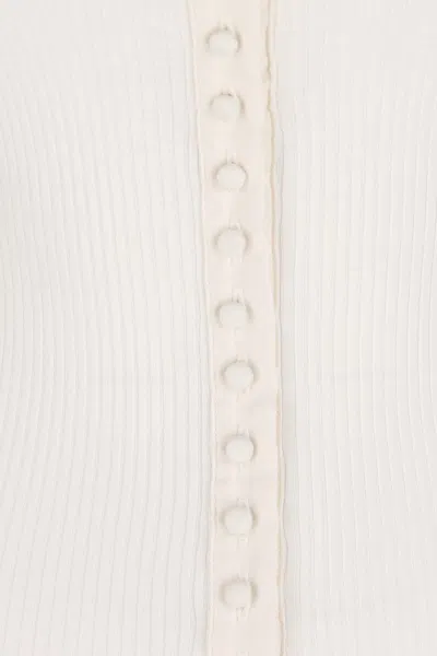 Chloé Mini Ruffled Cardigan In White