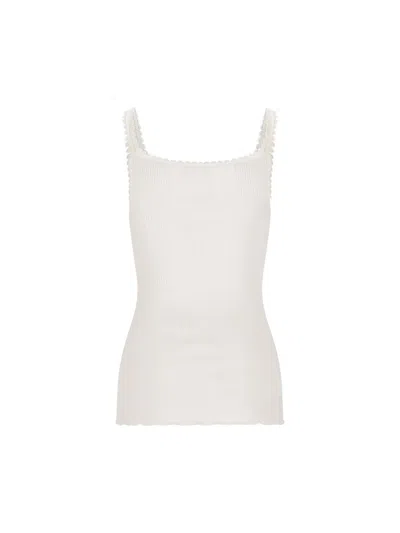 Chloé Scallop-trim Tank Top In White