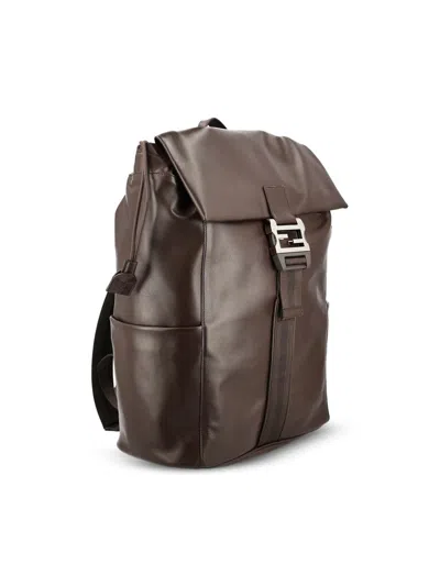 Fendi Flap Backpack In Brown