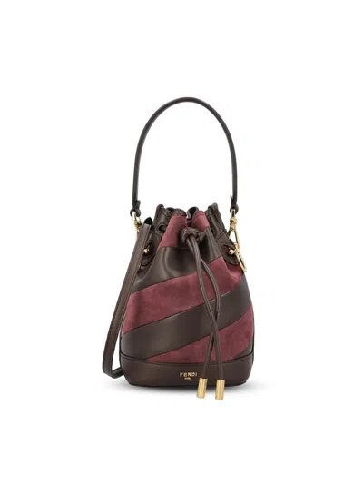Fendi Mon Tresor Mini Sac En Cuir Et Daim Avec Tressage Bicolore In Brown