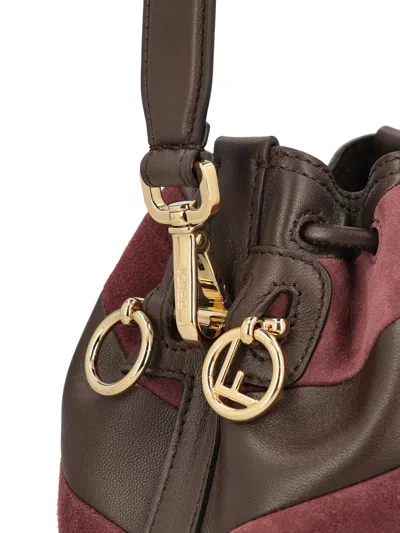Fendi Mon Tresor Mini Sac En Cuir Et Daim Avec Tressage Bicolore In Brown