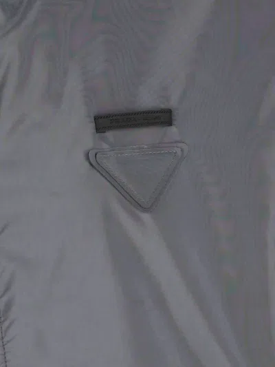 Prada Reversible Jacket Stand-up Collar In Gray