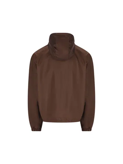 Prada Reversible Jacket Stand-up Collar In Gray