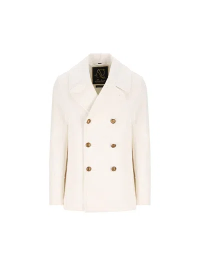 Sealup Amalfi Double-breasted Peacoat In Neutral