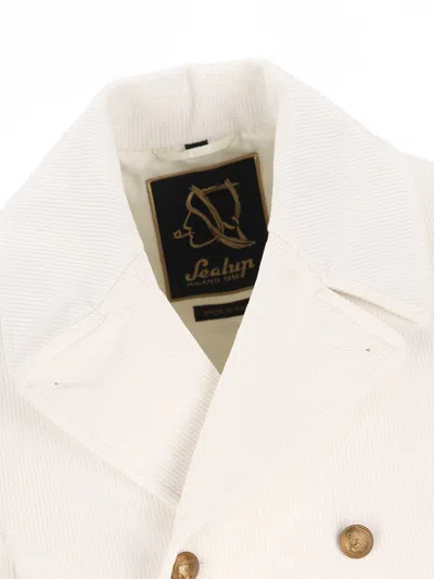 Sealup Amalfi Double-breasted Peacoat In Neutral