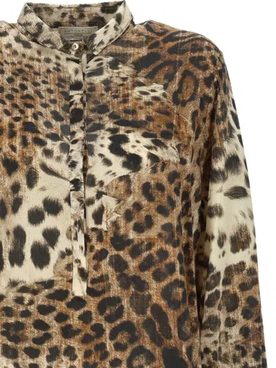 Antonelli Leopard Print Blouse In Brown