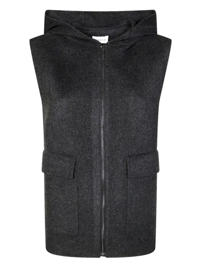 P.a.r.o.s.h Hooded Pocket Gilet In Gray