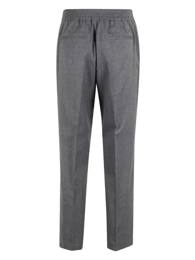 Seventy Tailored Cropped Trousers With Elasticated Waist In Gray