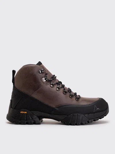 Roa Andreas Lace-up Suede-blend Boots In Brown