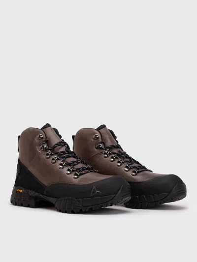 Roa Andreas Lace-up Suede-blend Boots In Brown
