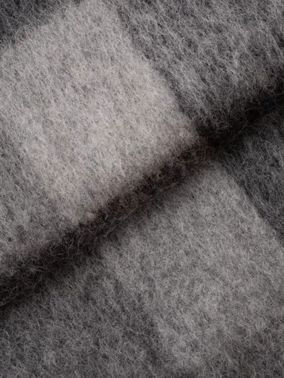 Acne Studios Mohair Checked Scarf In Gray