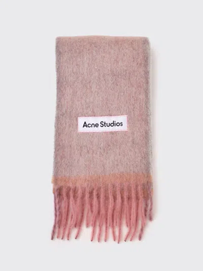 Acne Studios Wool Mohair Scarf In Brown