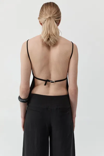 St Agni Backless Camisole Top In Black