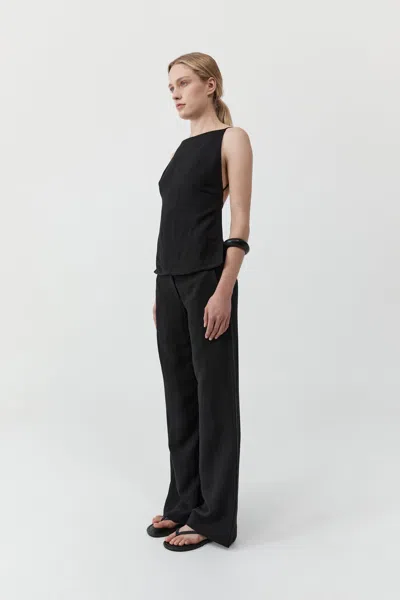 St Agni Backless Camisole Top In Black