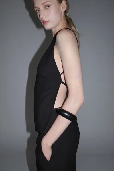 St Agni Backless Camisole Top In Black