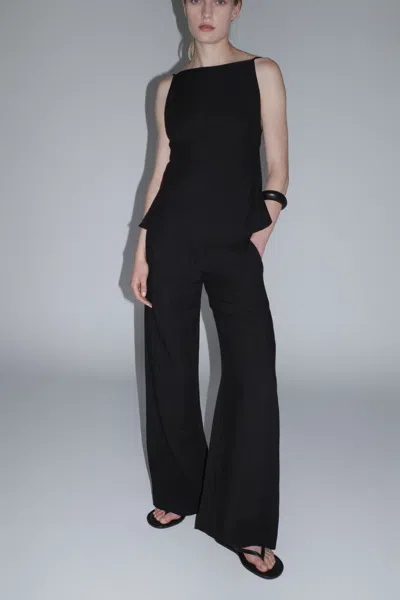 St Agni Backless Camisole Top In Black