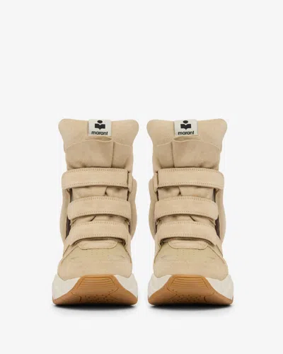 Isabel Marant Balskee Leather And Suede High-top Wedge Sneakers In Neutral
