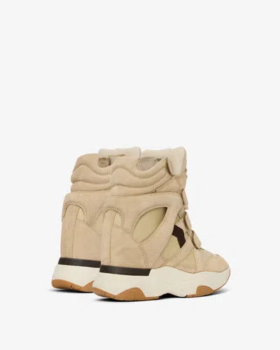 Isabel Marant Balskee Leather And Suede High-top Wedge Sneakers In Neutral