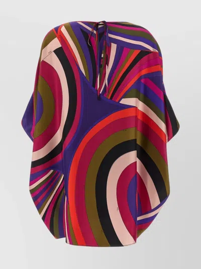Pucci Loose Fit Patterned Caftan With Back Tie In Multi