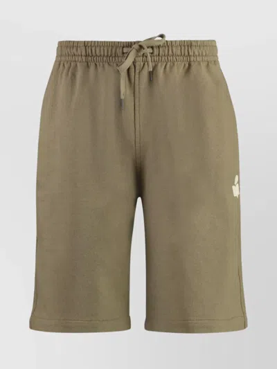 Isabel Marant Cotton Bermuda Shorts Elastic Waistband In Burgundy