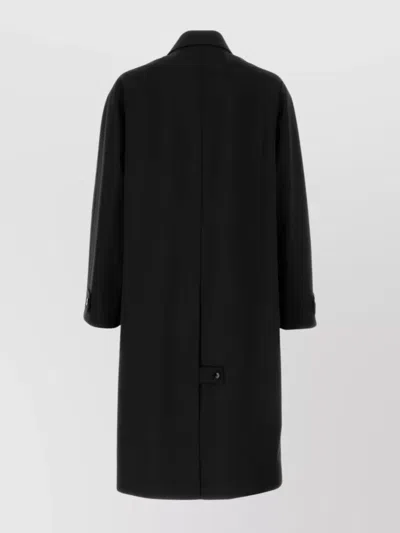 Gucci Tailored Wool Overcoat Featuring Hidden Placket In Black