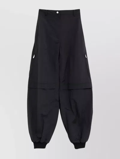 Jacquemus Relaxed Balloon Trousers Zipper Pockets In Black