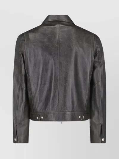 Tonywack Relaxed Jacket With Front Pocket And Textured Finish In Black