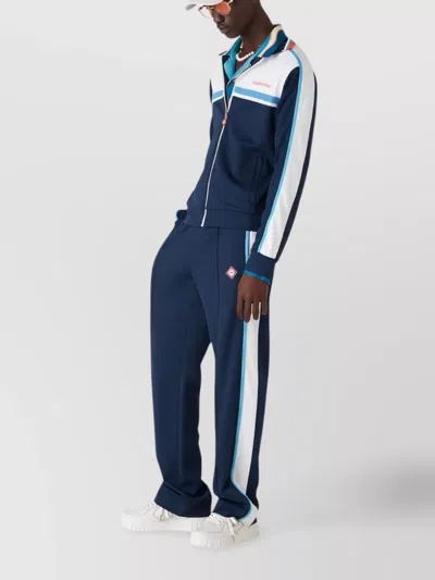 Casablanca Mens Textured Trak Pants Round Pique In Blue