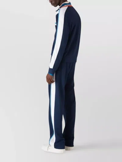 Casablanca Mens Textured Trak Pants Round Pique In Blue