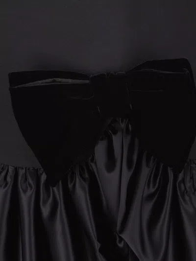 Valentino Garavani Bow Detail Wool And Silk Mini Dress In Black