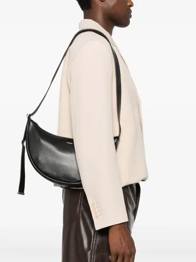 Sandro Leather Crossbody Bag In Black