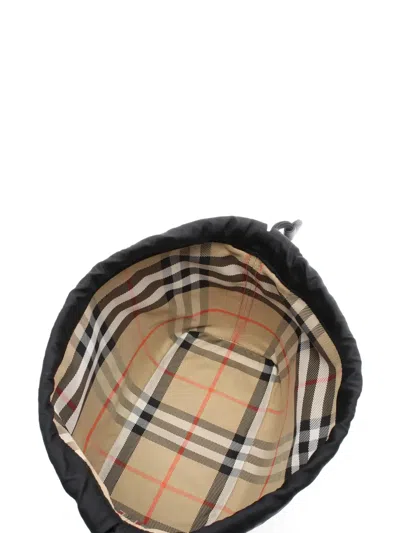 Pre-owned Burberry 20s Check-pattern Reversible Handbag In Black