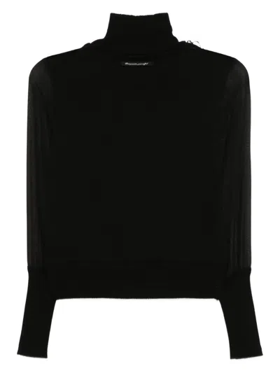 Undercover Sparkle-tassel Top In Black