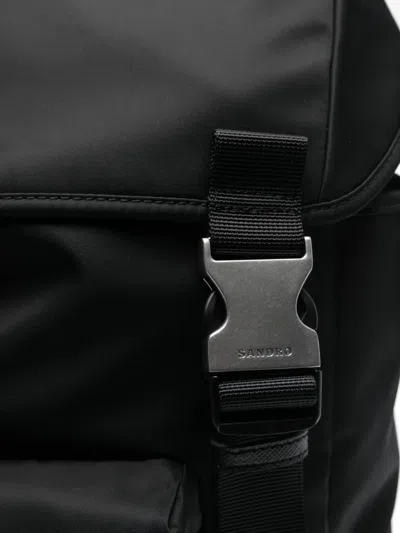 Sandro Logo-lettering Backpack In Black