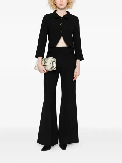 Sandro Square-buttons Cropped Jacket In Black