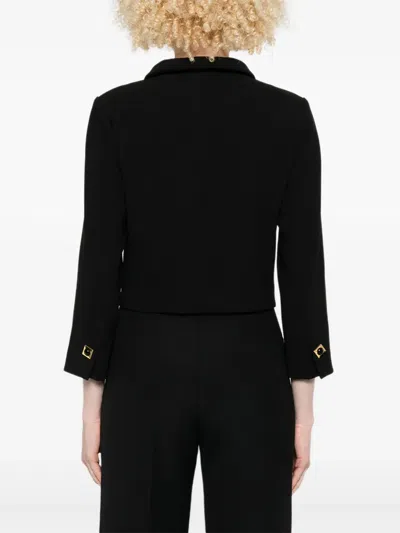 Sandro Square-buttons Cropped Jacket In Black