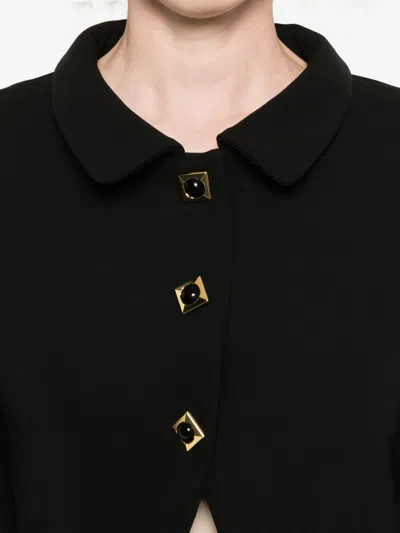 Sandro Square-buttons Cropped Jacket In Black